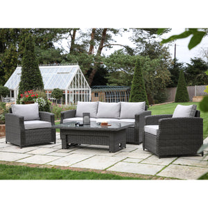 Sydney 3 Seater Dining Set with Rising Table - Grey Outdoor Furniture Sets Hickory Furniture Hickory Furniture Co.