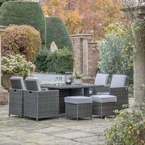 Roslyn 8 Seater Outdoor Cube Dining Set - Grey Outdoor Furniture Sets Hickory Furniture Hickory Furniture Co.