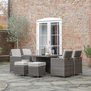 Roslyn 8 Seater Outdoor Cube Dining Set - Natural Outdoor Furniture Sets Hickory Furniture Hickory Furniture Co.