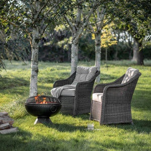 Zeva Outdoor Rattan Dining Chairs (Set of 2) - Grey Outdoor Furniture Sets Hickory Furniture Hickory Furniture Co.