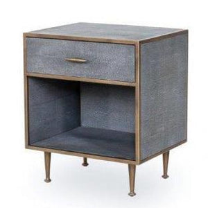 Azure Luxury Bedside Table Faux Shagreen Bedside Cabinet Hickory Furniture Co. Hickory Furniture Co.