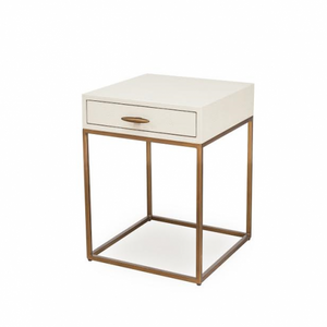 Azure Luxury Square Bedside Table Faux Shagreen Bedside Cabinet Hickory Furniture Co. Hickory Furniture Co.