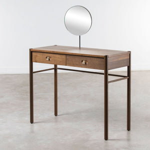 Burford Writing Desk / Dressing Table with Mirror | Fumed Oak Writing Desk Hickory Furniture Co. Hickory Furniture Co.
