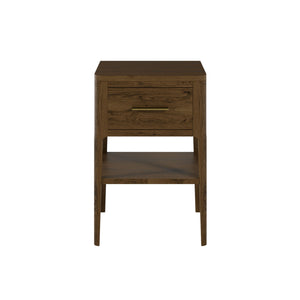 Aston 1 Drawer Bedside Table Brown Oak &amp; Brass Bedside Cabinet Hickory Furniture Co. Hickory Furniture Co.