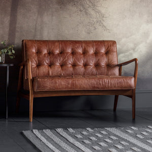 Henderson 2 Seater Sofa - Vintage Brown Leather Sofa Hickory Furniture Co. Hickory Furniture Co.