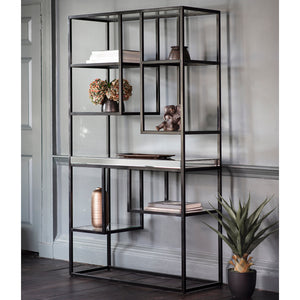 Pembrooke Open Display Unit - Black Glass Display Cabinet Hickory Furniture Co. Hickory Furniture Co.