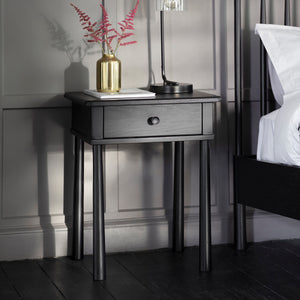 Waltham 1 Drawer Bedside Table - Black Bedside Cabinet Hickory Furniture Co. Hickory Furniture Co.