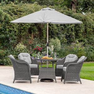 Fiona 4 Seater Round Dining Set - Grey Outdoor Furniture Sets Hickory Furniture Hickory Furniture Co.