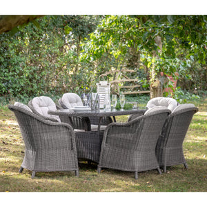 Fiona 6 Seater Dining Set - Grey Outdoor Furniture Sets Hickory Furniture Hickory Furniture Co.