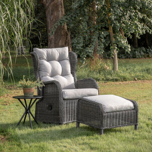 Savanna Reclining Chair &amp; Footstool Set - Grey Armchair Hickory Furniture Hickory Furniture Co.