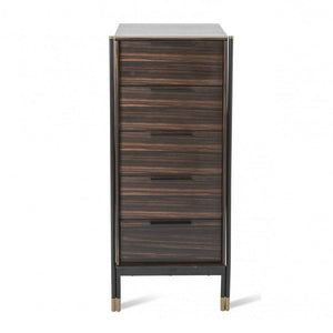 Bali Tallboy Narrow Chest - Ebony Chest of Drawers Indian Hub Hickory Furniture Co.