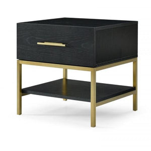 Tulip Single Drawer Bedside - Black Oak Bedside Cabinet TWENTY10 Hickory Furniture Co.