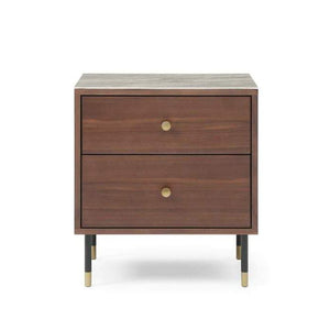 Willow 2 Drawer Bedside Table - Walnut Bedside Cabinet TWENTY10 Hickory Furniture Co.